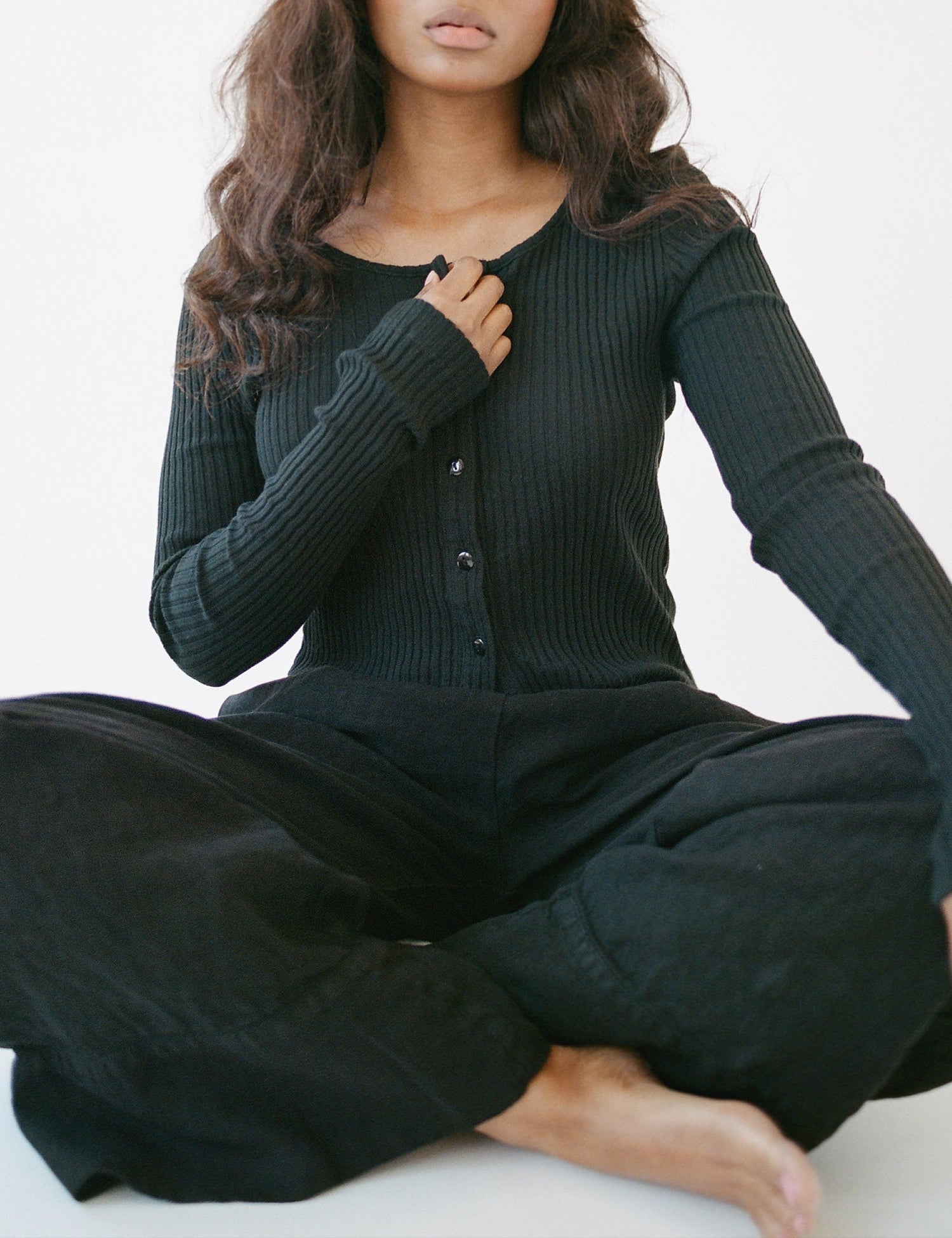 Pointelle Cardigan | Organic Crop Cardigan – LA RELAXED