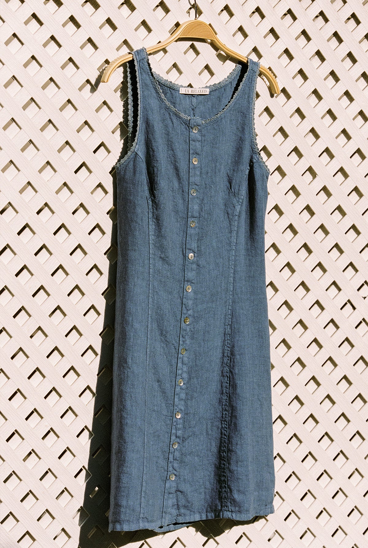 The Linen Pinafore | Women's Linen Sundress M / Hay