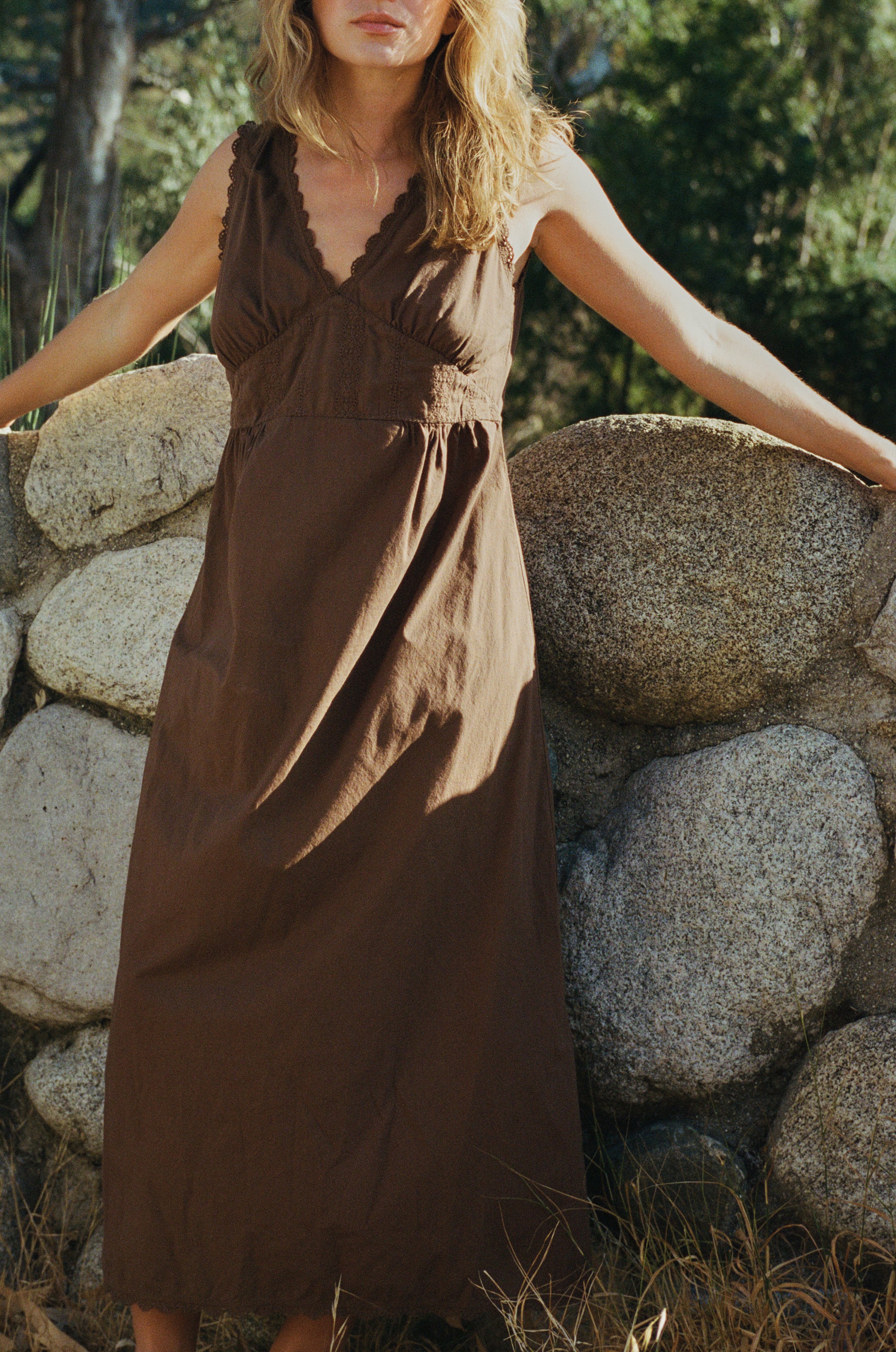 knee length dresses for ladies Makinna Poplin Dress