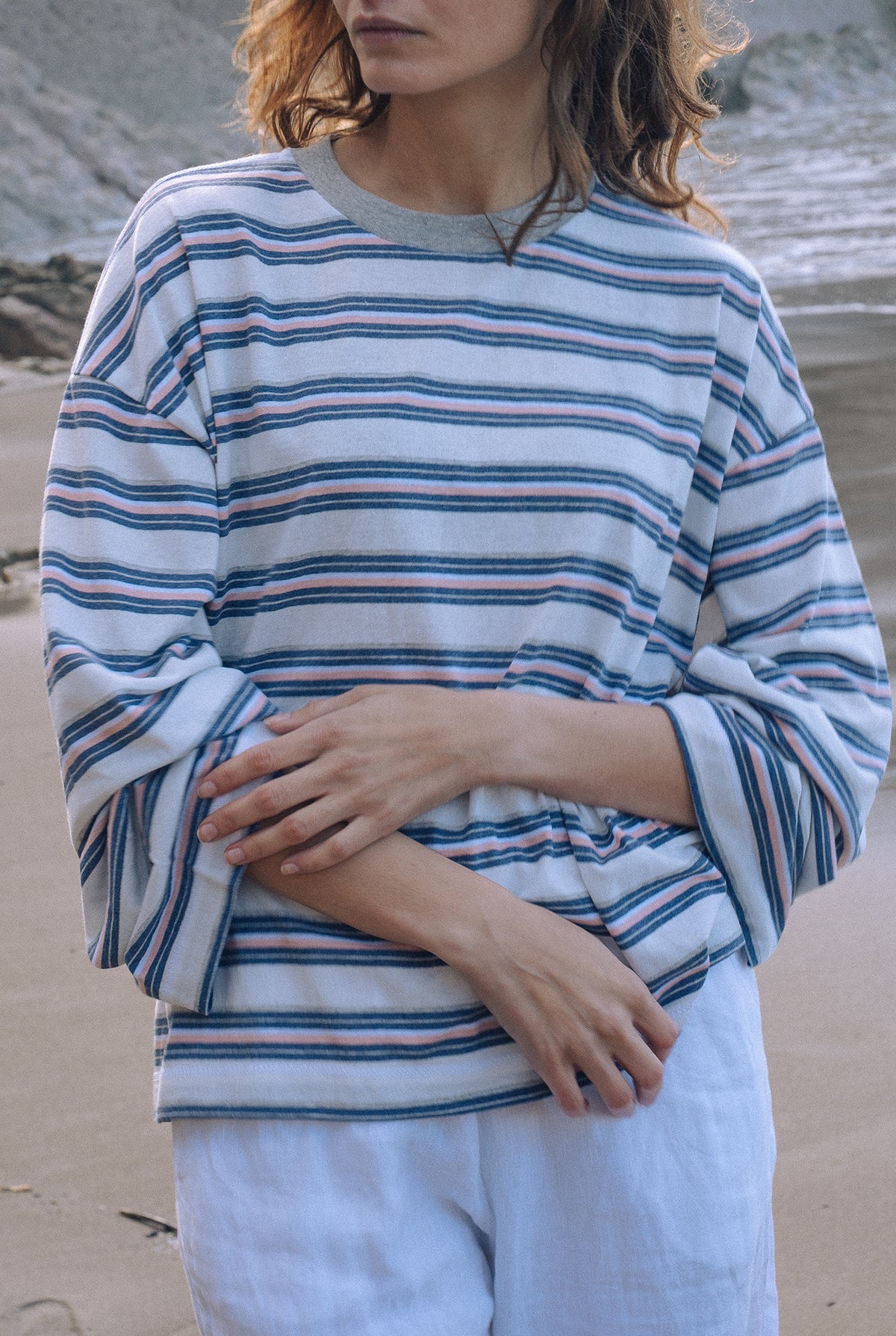 Gemma Striped Long Sleeve | Women's Striped Cotton Tees – LA RELAXED