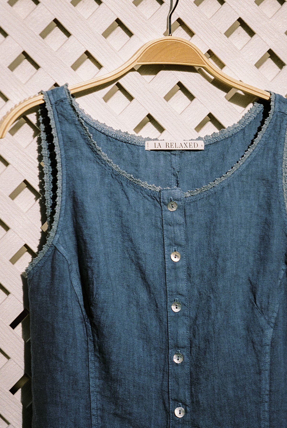 linen jumper dress The Pinafore Paris is 57 and A line Royal Blue US SIZE:12 Summer Formal