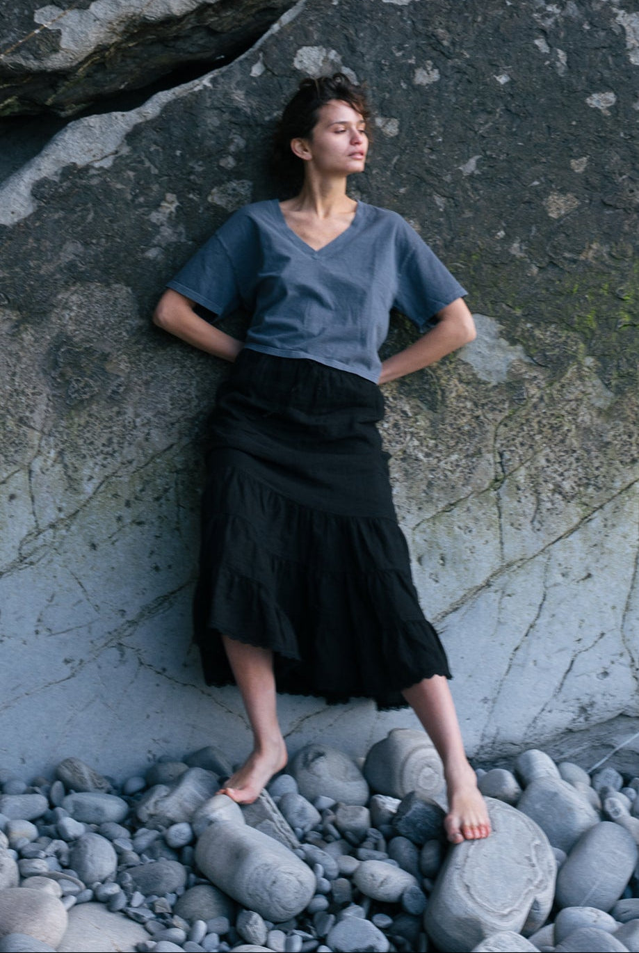Deep V Tee | Organic Cropped Tee – LA RELAXED