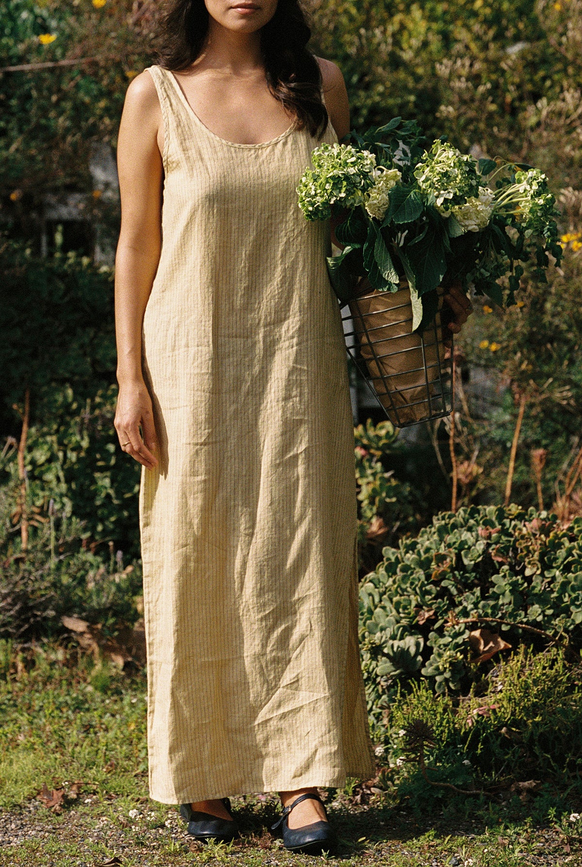 Long Linen Dress | Linen Summer Dresses Xs / Stripe Chamomile Long Linen Dress | Linen Summer Dresses – LA RELAXED